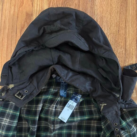 Polo Ralph Lauren Mens Biker Hunting Parka Lined Belted Sz Medium Dk Brown - Picture 11 of 16